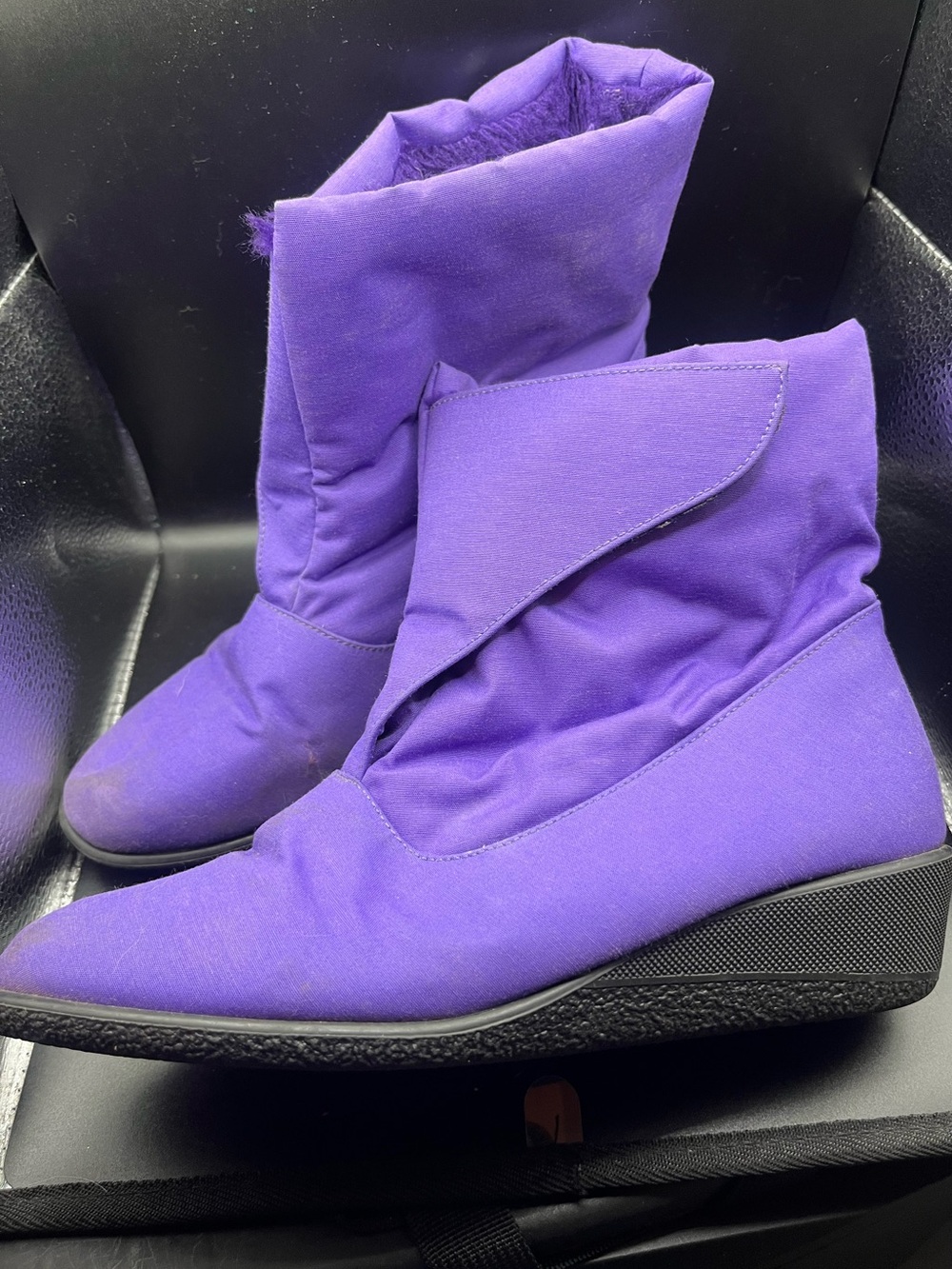 Vintage 80’s Purple Women's Fold-Over Ankle Boots